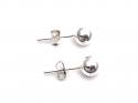 Silver Plain Ball Stud Earrings 6mm