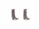 Silver Cowboy Boot Stud Earrings