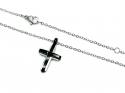 Stainless Steel Black IP Plating Cross & Chain