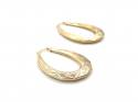 9ct Yellow Gold Oval Creole Hoop Earrings