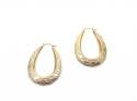 9ct Yellow Gold Oval Creole Hoop Earrings