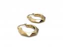 18ct Yellow Gold Hexagon Hoop Earrings