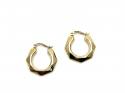 18ct Yellow Gold Hexagon Hoop Earrings