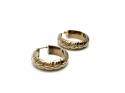 9ct Yellow Gold Patterned Hoop Earrings