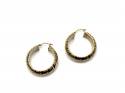 9ct Yellow Gold Patterned Hoop Earrings