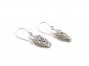 Silver Sugar Skull Drop Earrings