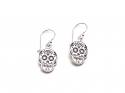 Silver Sugar Skull Drop Earrings