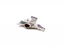 Silver Multi Stone Hummingbird Pendant