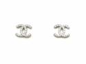 Silver Cz Cc Stud Earrings