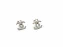 Silver Cz Cc Stud Earrings