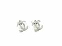 Silver Cz Cc Stud Earrings