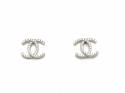 Silver Cz Cc Stud Earrings