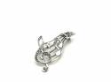 Silver Marcasite Musical Note  Brooch