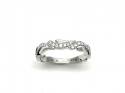 18ct White Gold Diamond Leaf Twisted Ring