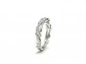 18ct White Gold Diamond Leaf Twisted Ring