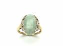 9ct Jade and Diamond Ring