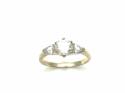 9ct Yellow Gold CZ 3 Stone Ring