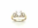 14ct Yellow Gold CZ 3 Stone Ring