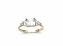 9ct Yellow Gold CZ 3 Stone Ring