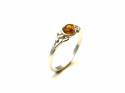 Silver Amber Celtic Style Ring