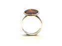 Silver Amber Adjustable Ring