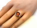 Silver Amber Adjustable Ring