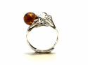 Silver Amber Adjustable Spider Ring