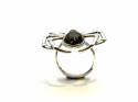 Silver Amber Spider Ring