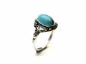 Silver Reconstituted Turquoise Ring