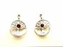 Silver Tree of Life Amber Drop Earrings