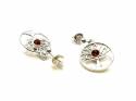 Silver Tree of Life Amber Drop Earrings