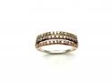 Gold Plated Silver Diamond Pave Ring