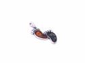 Silver Two Colour Amber Footprint Pendant