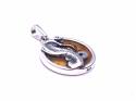 Silver Amber Serpent Pendant 19mm