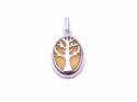 Silver and Amber Tree of Life Pendant 22 x 16mm