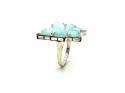 Silver Aqua Chalcedony & Topaz Ring