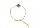 Silver Gold Plated Green Clover Bracelet