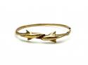 9ct Yellow Gold Dolphin Bangle