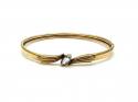 9ct Yellow Gold Blue Topaz Bangle