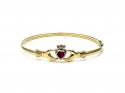 9ct Synthetic Ruby Claddagh Bangle