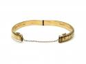 9ct Yellow Gold Half Engraved Bangle