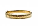 9ct Yellow Gold Half Engraved Bangle