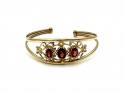 9ct Yellow Gold Garnet Torque Bangle