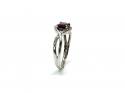 9ct White Gold Garnet & Diamond Ring