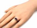 9ct White Gold Garnet & Diamond Ring