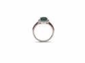 Silver Green Stone & Clear CZ Ring