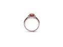 Silver Red Stone & Clear CZ Ring