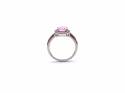 Silver Pink  Stone & Clear CZ Ring