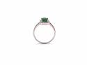 Silver Green Stone & Clear CZ Ring