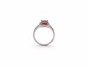 Silver Red Stone & Clear CZ Ring